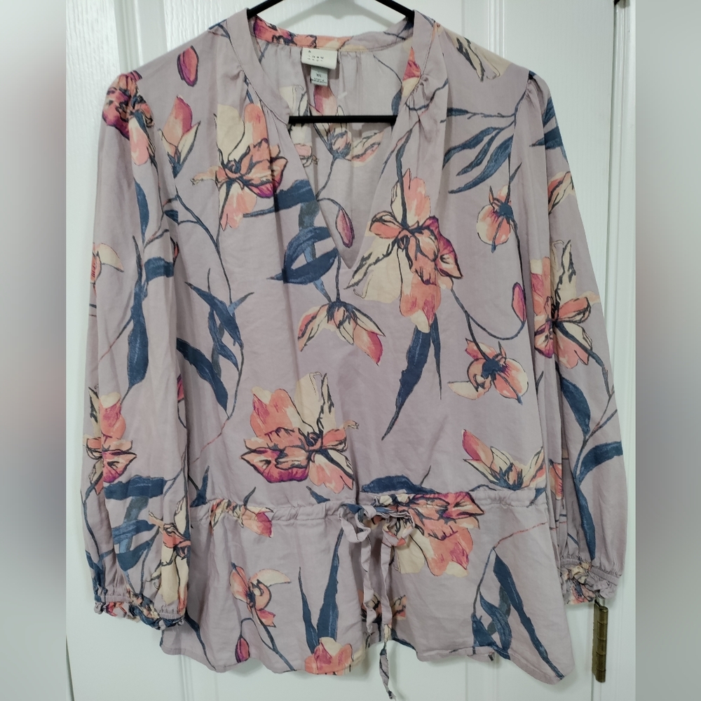 A new day blouse women's extra large lavender floral
